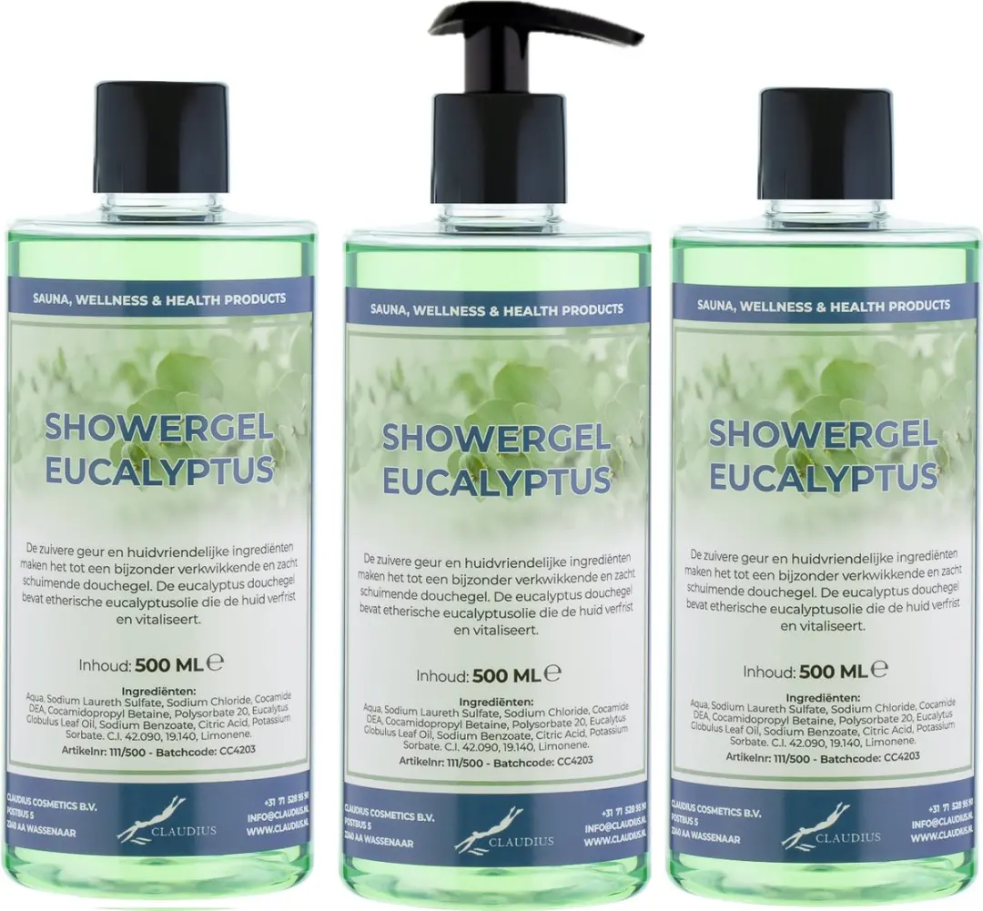 Splashbox Cosmetics Douchegel Eucalyptus 500ml - 3 Stuks