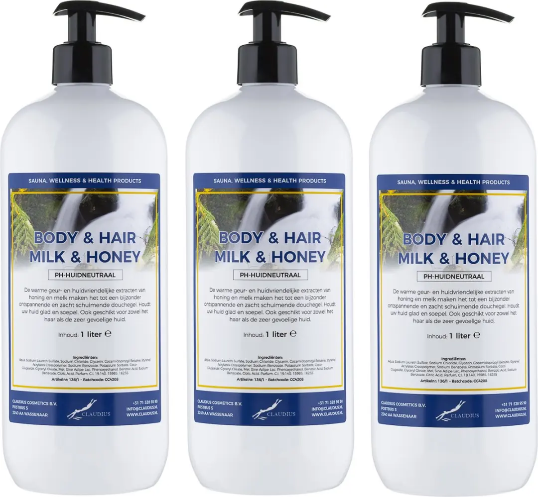 Splashbox Cosmetics Body & Hair Milk & Honey 1L - 3 Stuks