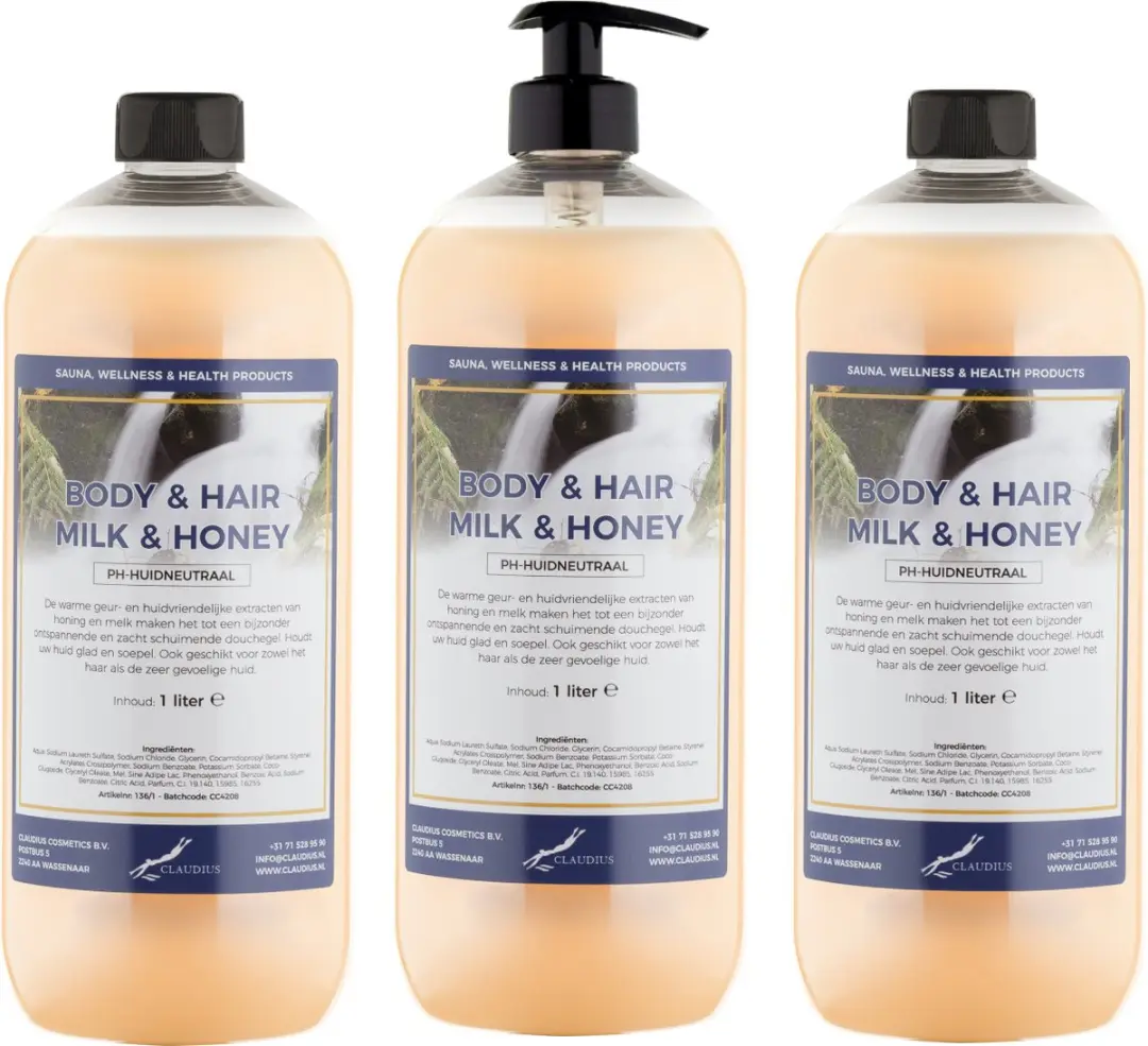 Splashbox Cosmetics Body & Hair Milk & Honey 1L - 3 Stuks