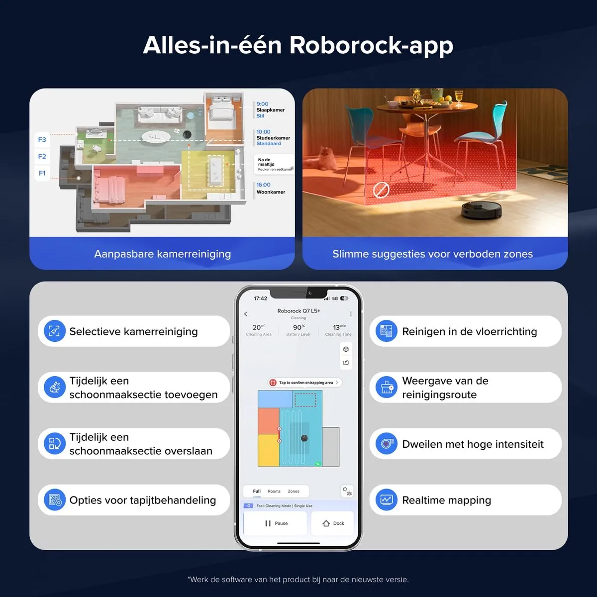 Roborock Q7 BF+ Robotstofzuiger - 8000Pa - Zwart - afbeelding 6 van 6