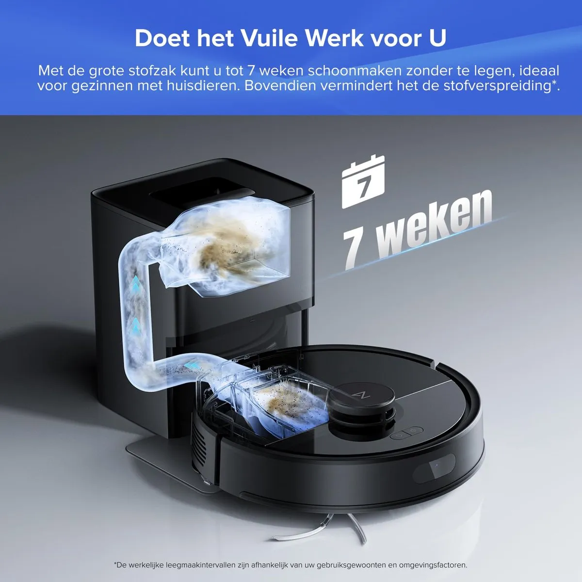 Roborock Q7 BF+ Robotstofzuiger - 8000Pa - Zwart