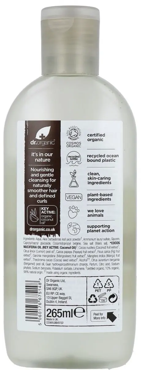 Dr Organic Virgin Coconut Oil Shampoo 265ml
