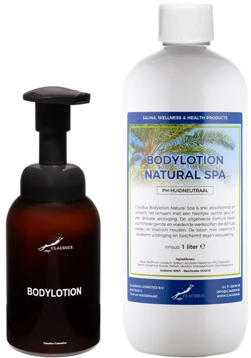 Splashbox Cosmetics Zeepdispenser 300ml + Bodylotion 1L Natural Spa