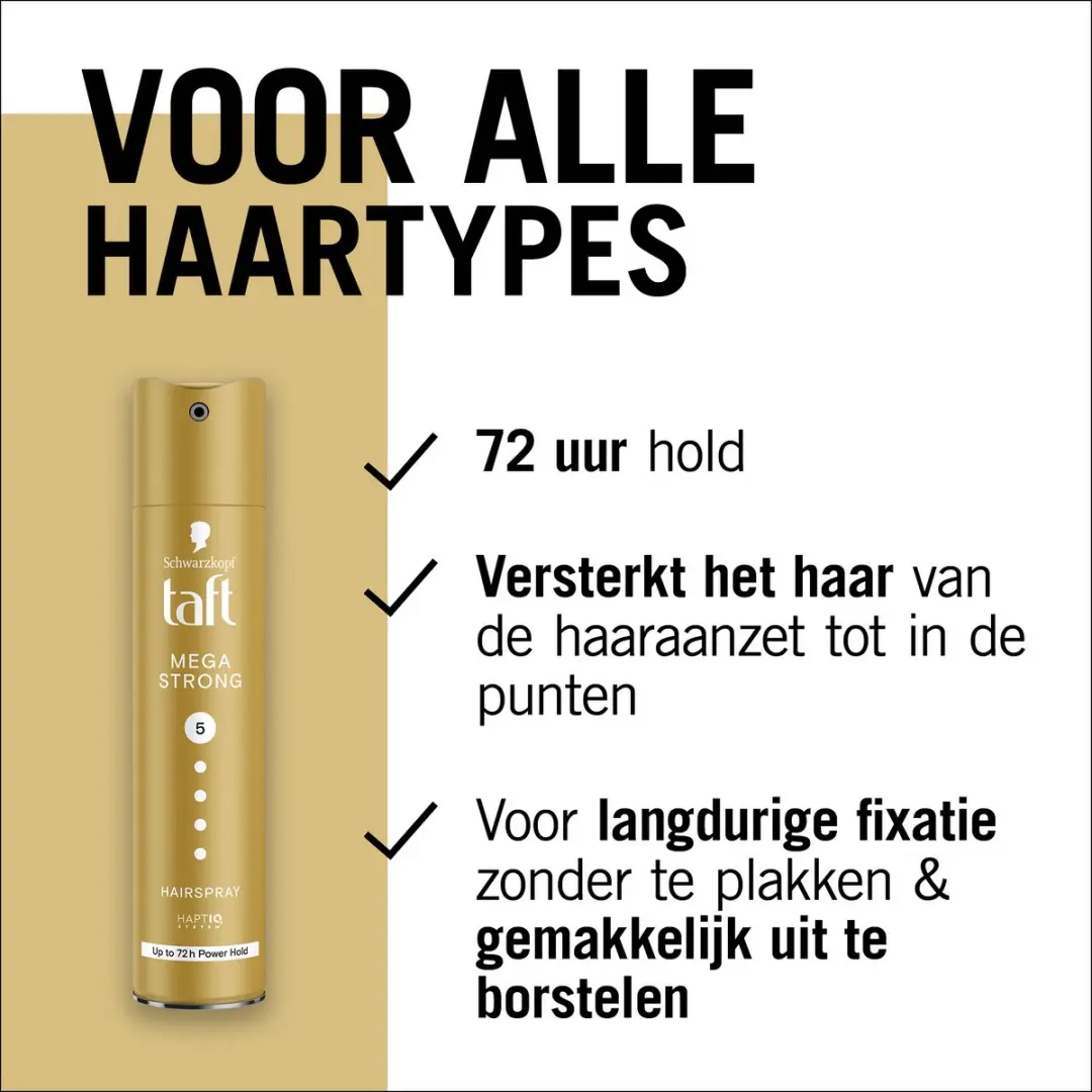 Taft Hairspray Mega Strong 6x250ml - 72u Hold - Vegan