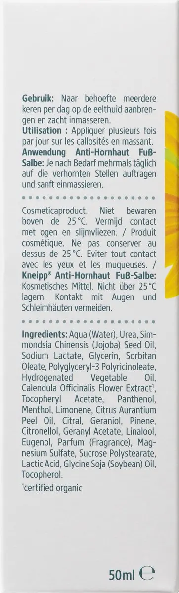 Kneipp Eeltcrème Calendula 50ml - 25% Ureum