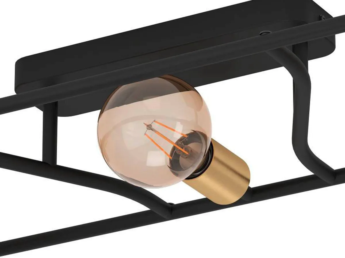 Eglo Messinaro Plafondlamp 72cm - 3 Lichtpunten - Zwart/Goud