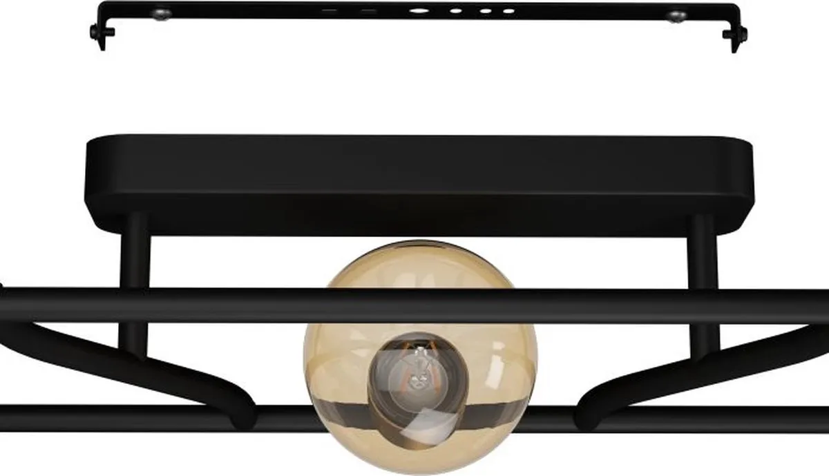 Eglo Messinaro Plafondlamp 72cm - 3 Lichtpunten - Zwart/Goud - afbeelding 6 van 6
