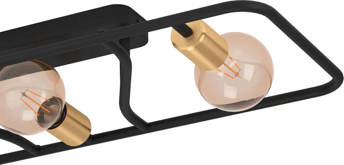 Eglo Messinaro Plafondlamp 72cm - 3 Lichtpunten - Zwart/Goud