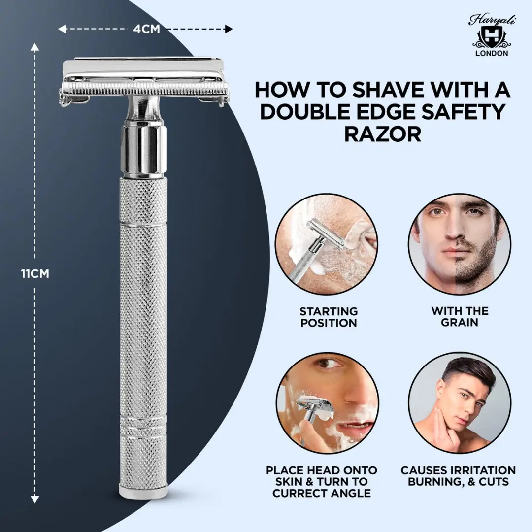 Haryali London Butterfly Opening Safety Razor - Zilver - 5 Stuks