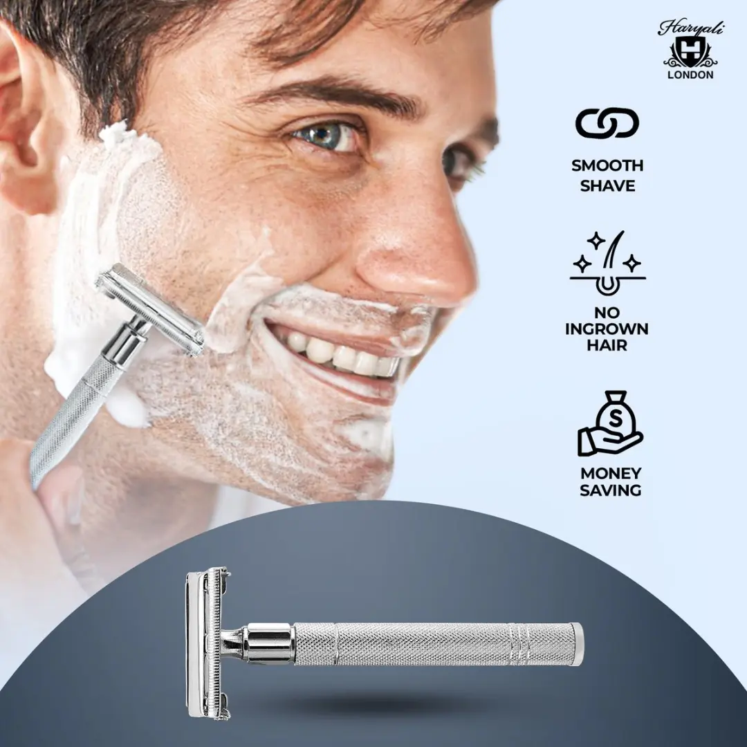 Haryali London Butterfly Opening Safety Razor - Zilver - 5 Stuks - afbeelding 6 van 6