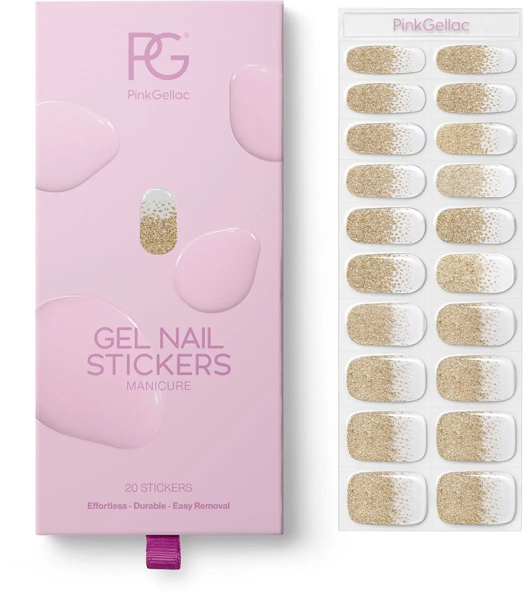 Pink Gellac UV Nagelstickers Golden Gradient - 20 Stuks
