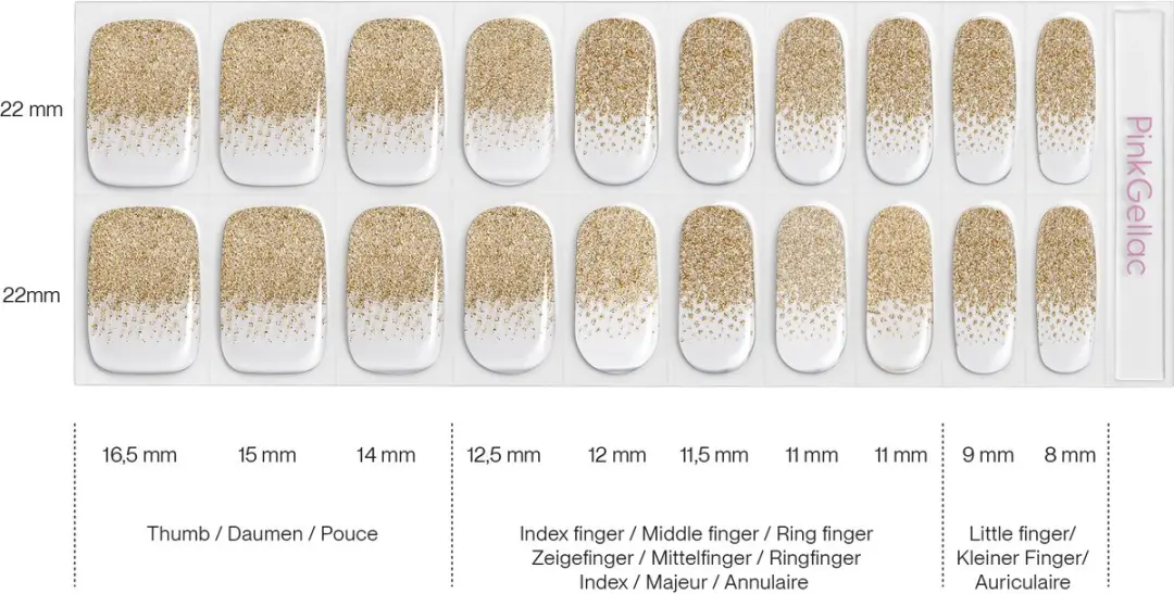 Pink Gellac UV Nagelstickers Golden Gradient - 20 Stuks