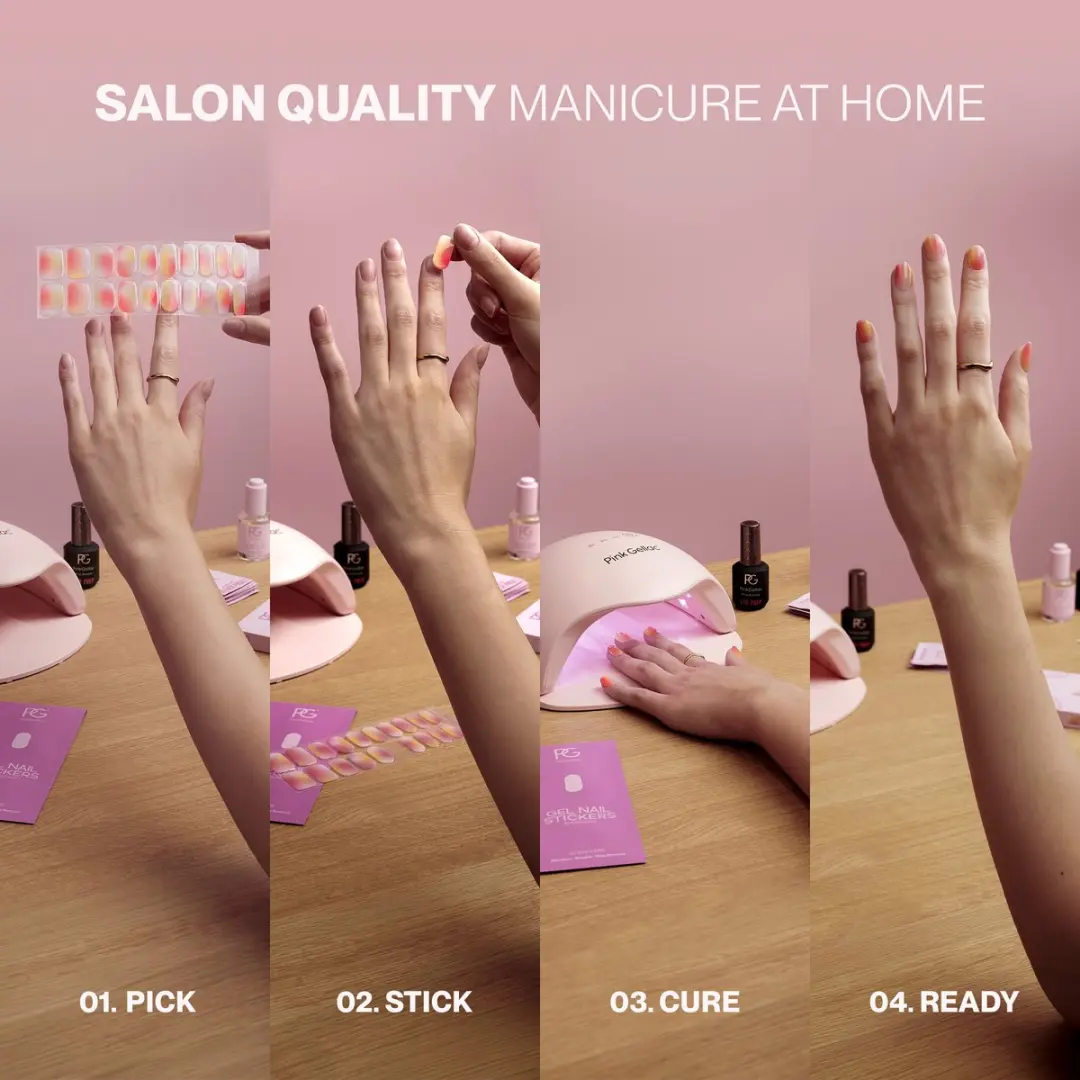 Pink Gellac UV Nagelstickers Golden Gradient - 20 Stuks