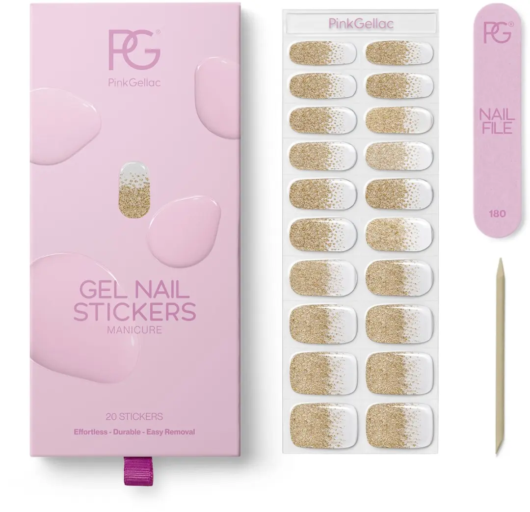 Pink Gellac UV Nagelstickers Golden Gradient - 20 Stuks