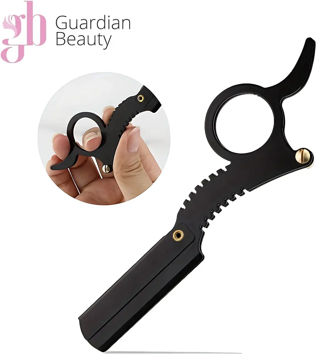 Guardian Beauty Classic Straight Razor - 100 Titanium Halve Mesjes - Geel