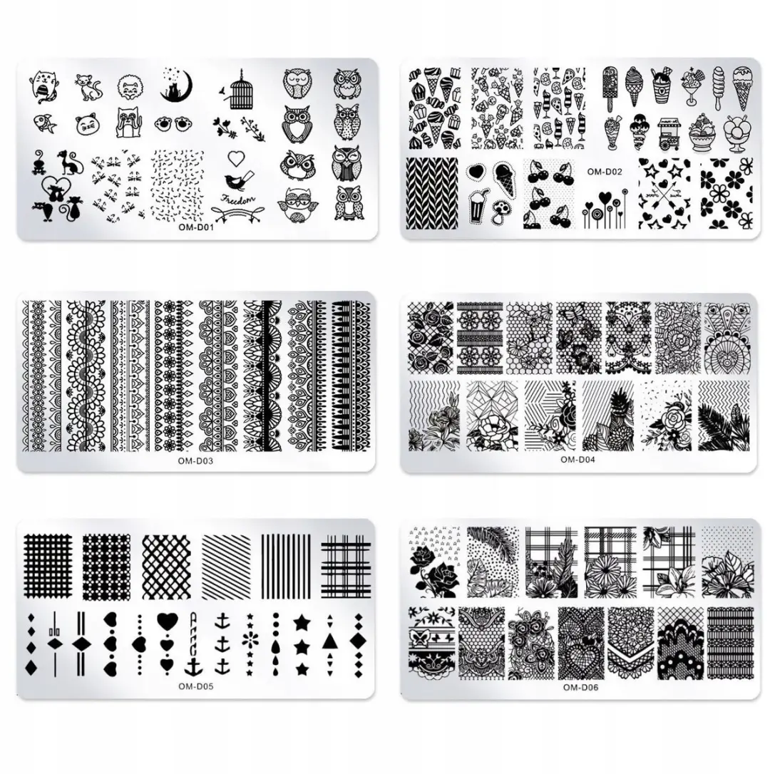 Born Pretty OM-D Serie Stempelplaatjes Set - 25 Stuks Geel