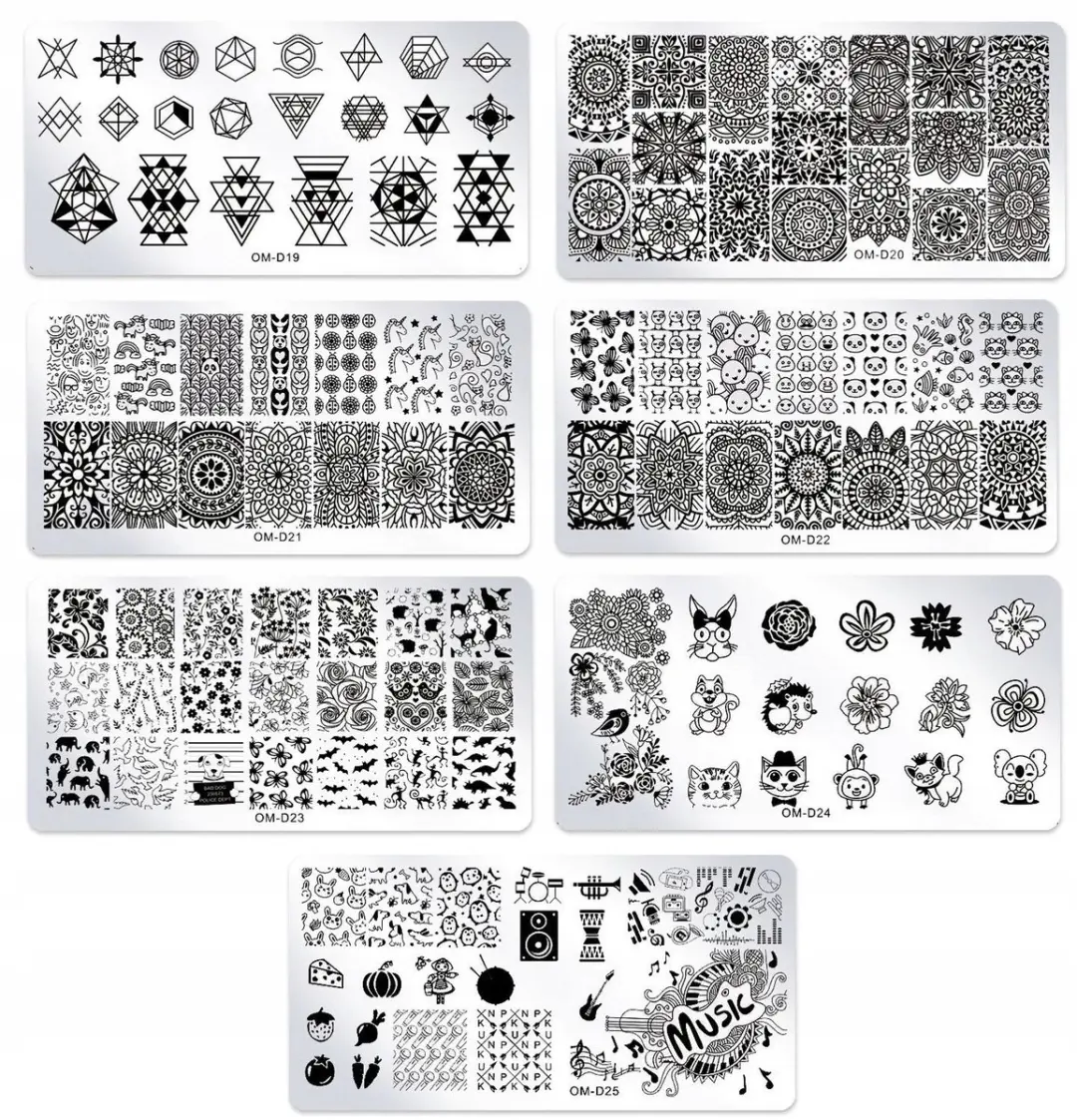 Born Pretty OM-D Serie Stempelplaatjes Set - 25 Stuks Geel