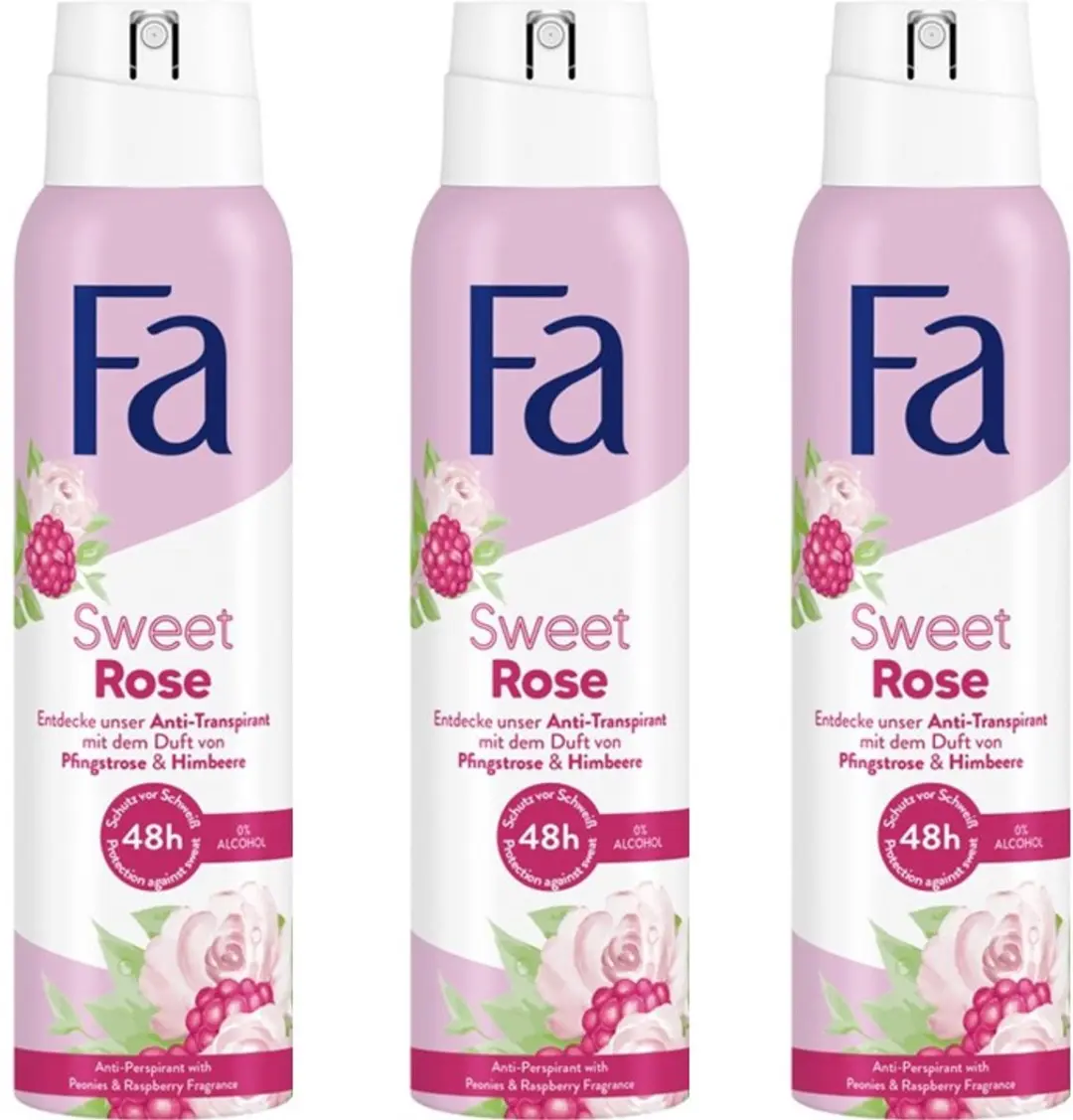 Fa Deo Spray Sweet Rose 3x150ml