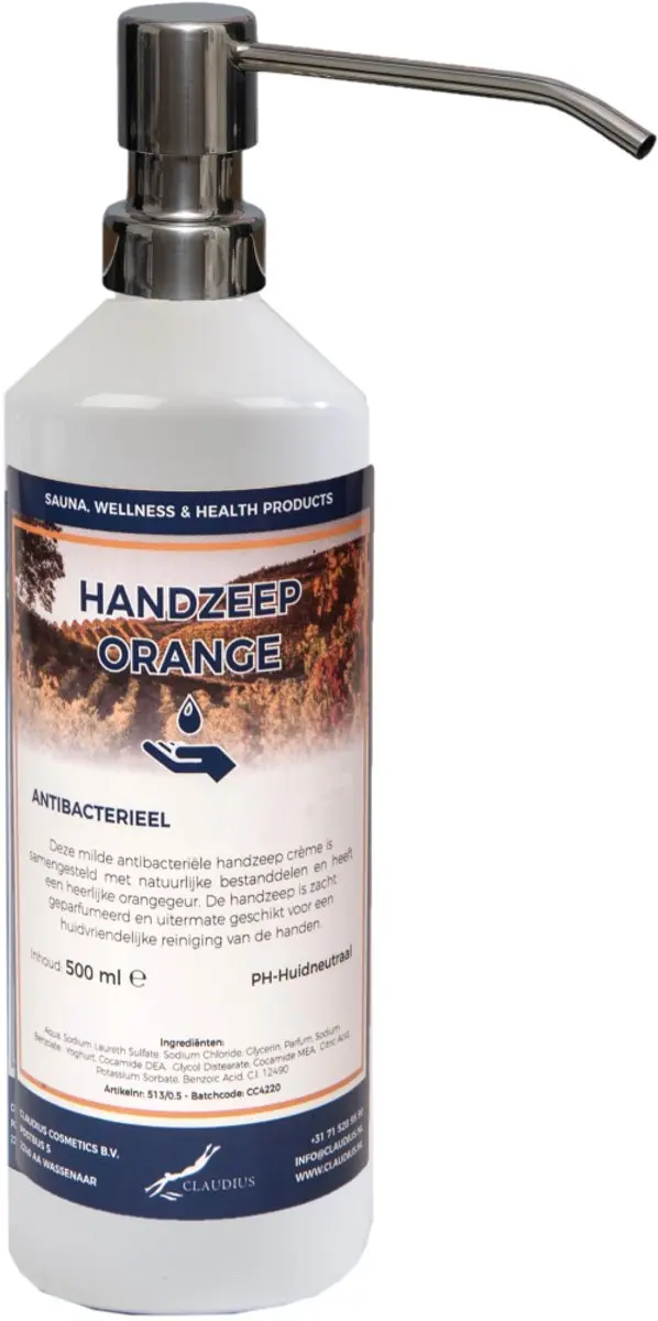Splashbox Cosmetics Orange Handzeep 500ml - RVS Pomp
