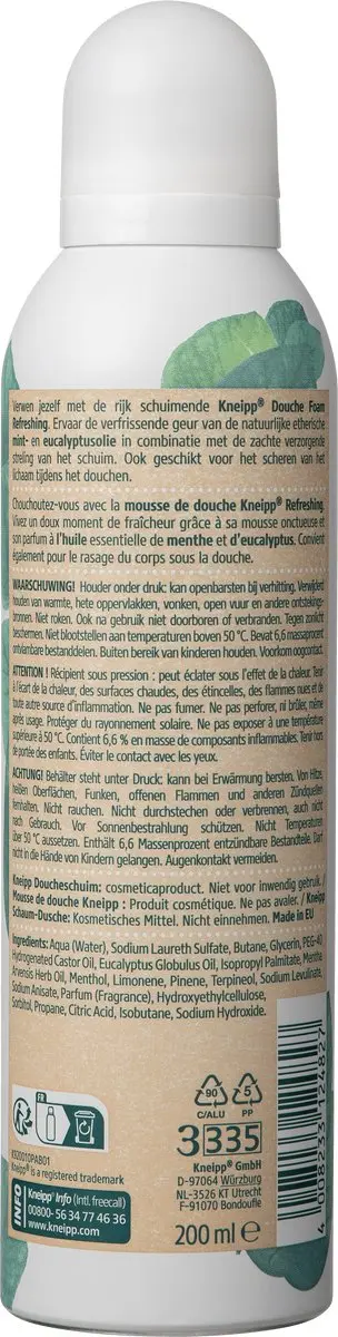 Kneipp Refreshing Douche Schuim Mint Eucalyptus 200ml