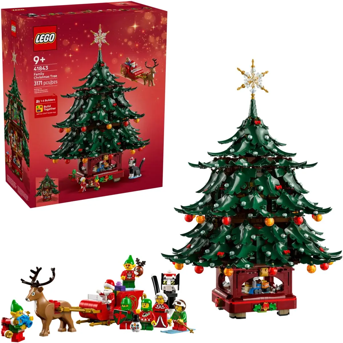 LEGO Icons Kerstboom 41843 - 3171 Stukken - 8 Minifiguren