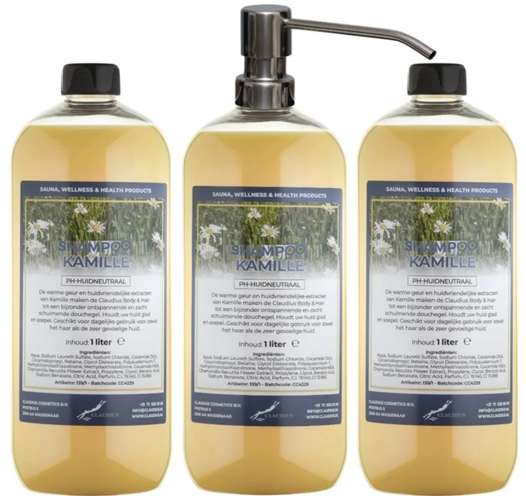 Splashbox Cosmetics Shampoo Kamille 1L - 3 Stuks