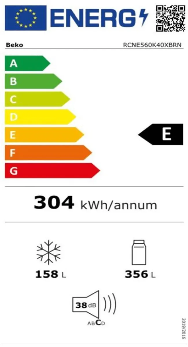 Beko RCNE560K40XBRN Koel-vriescombinatie - 356L - NeoFrost Duo Cooling