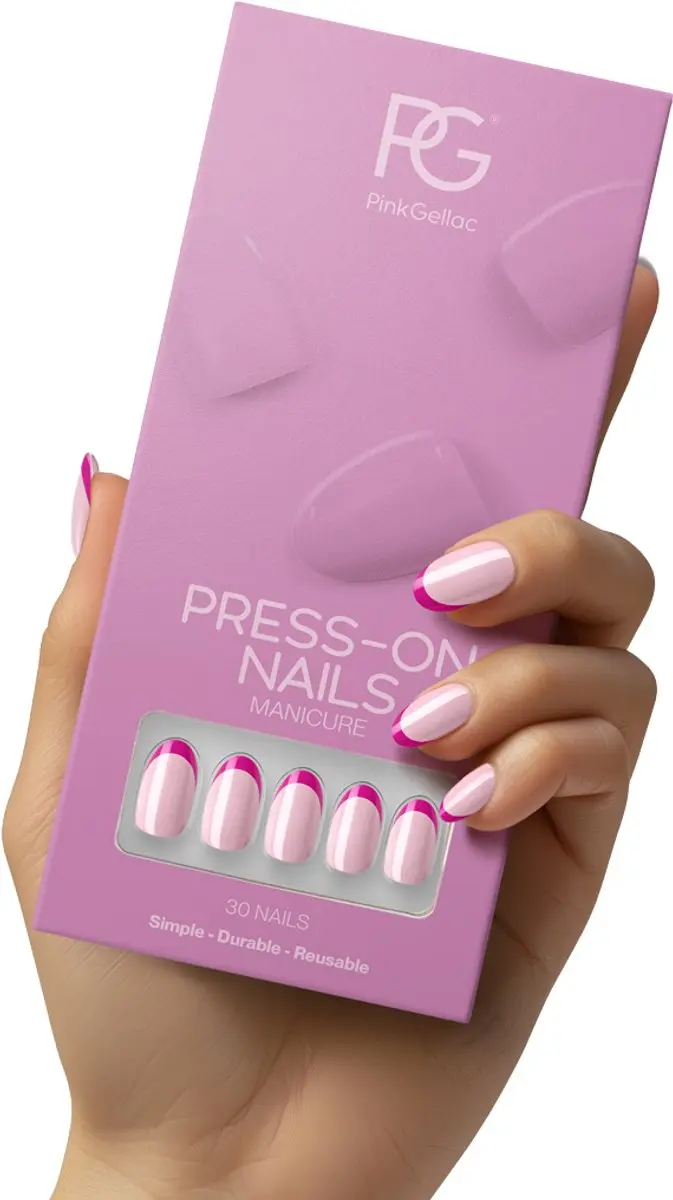 Pink Gellac 2006 Sapphire French Press On Nagels