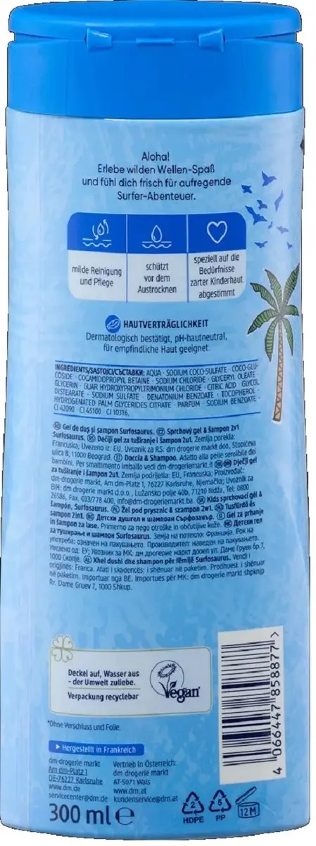 Balea Surfosaurus Kinder Shampoo & Douchegel 300ml