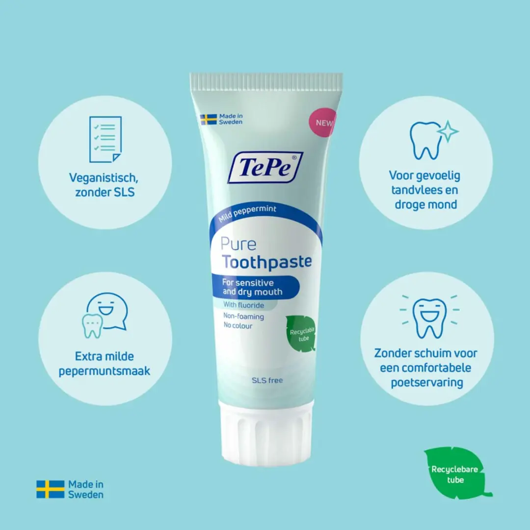 TePe Pure Mild Peppermint Tandpasta 3x75ml