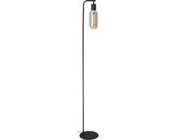 Eglo Majone Vloerlamp E27 151cm - Zwart/Grijs Smoke
