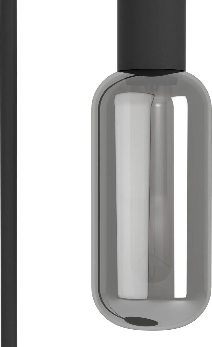 Eglo Majone Vloerlamp E27 151cm - Zwart/Grijs Smoke