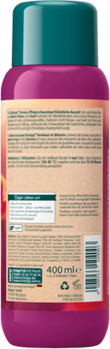 Kneipp Badschuim Klaproos & Hennep 400ml