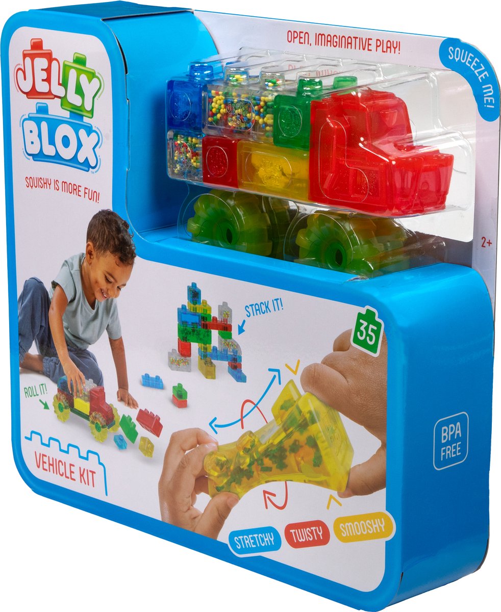 Goliath Jelly Blox Auto - Constructiespeelgoed - Zachte Bouwblokken - Pijnvrij Spelen - Vanaf 2 jaar - BPA vrij
