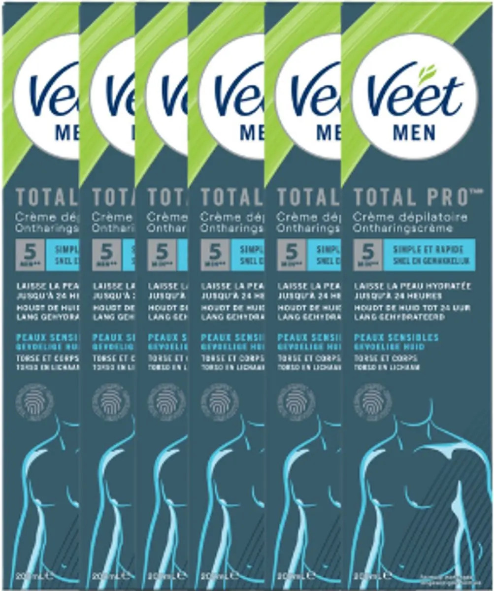 Veet Men Ontharingscrème Gevoelige Huid 1200ml (6x200ml)