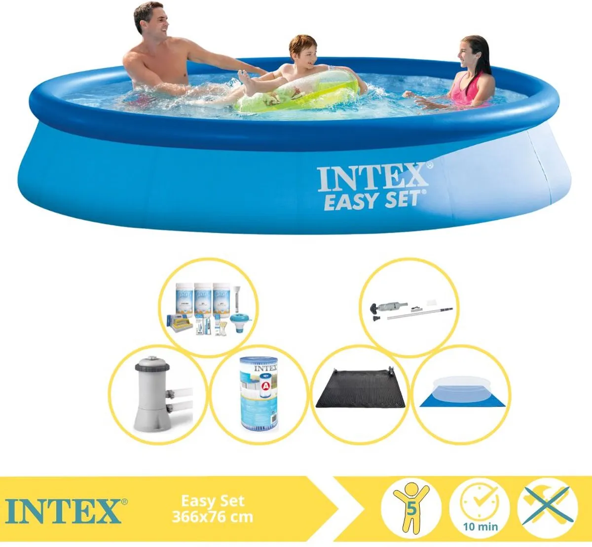 Intex Easy Set 28130NP Opblaaszwembad 366x76cm