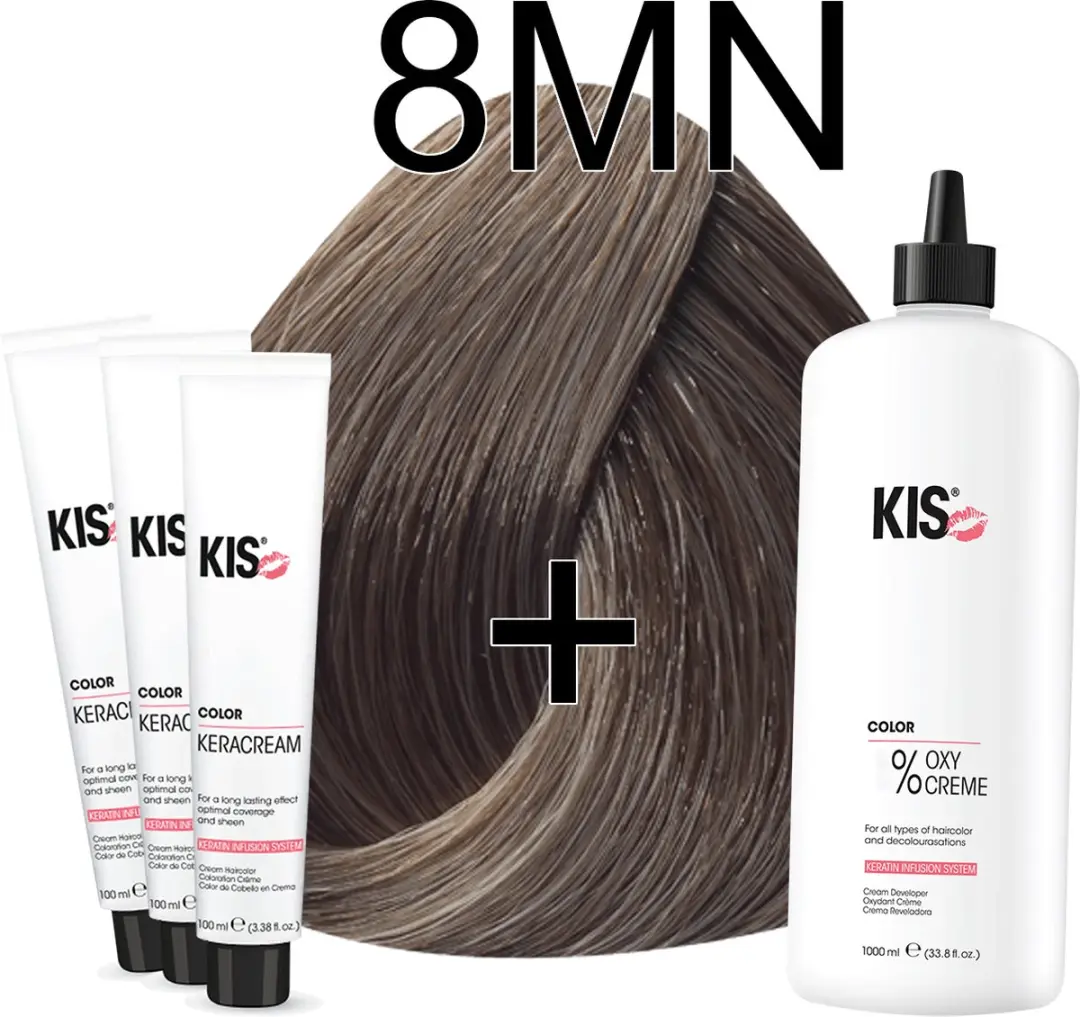 KIS KeraCream Color Licht Mat Blond Haarverfset 100ml