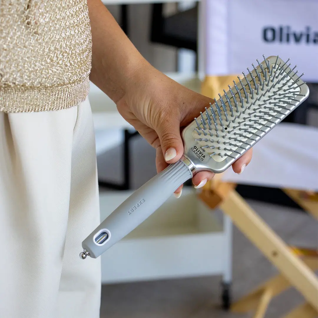 Olivia Garden Care Rectangular Haarborstel Nylon Silver - Zwart