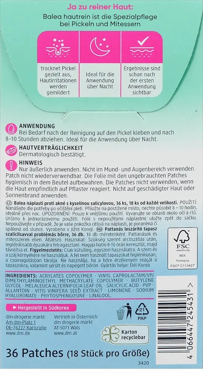 Balea Pimple Patch Anti-Puistjes 36 Stuks - Transparant - afbeelding 6 van 6