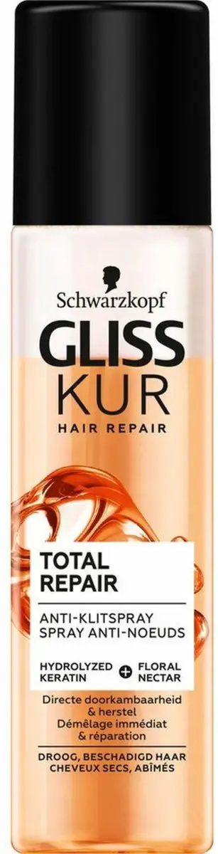 Gliss Kur Anti-Klit Spray Total Repair 600ml - 3 Stuks