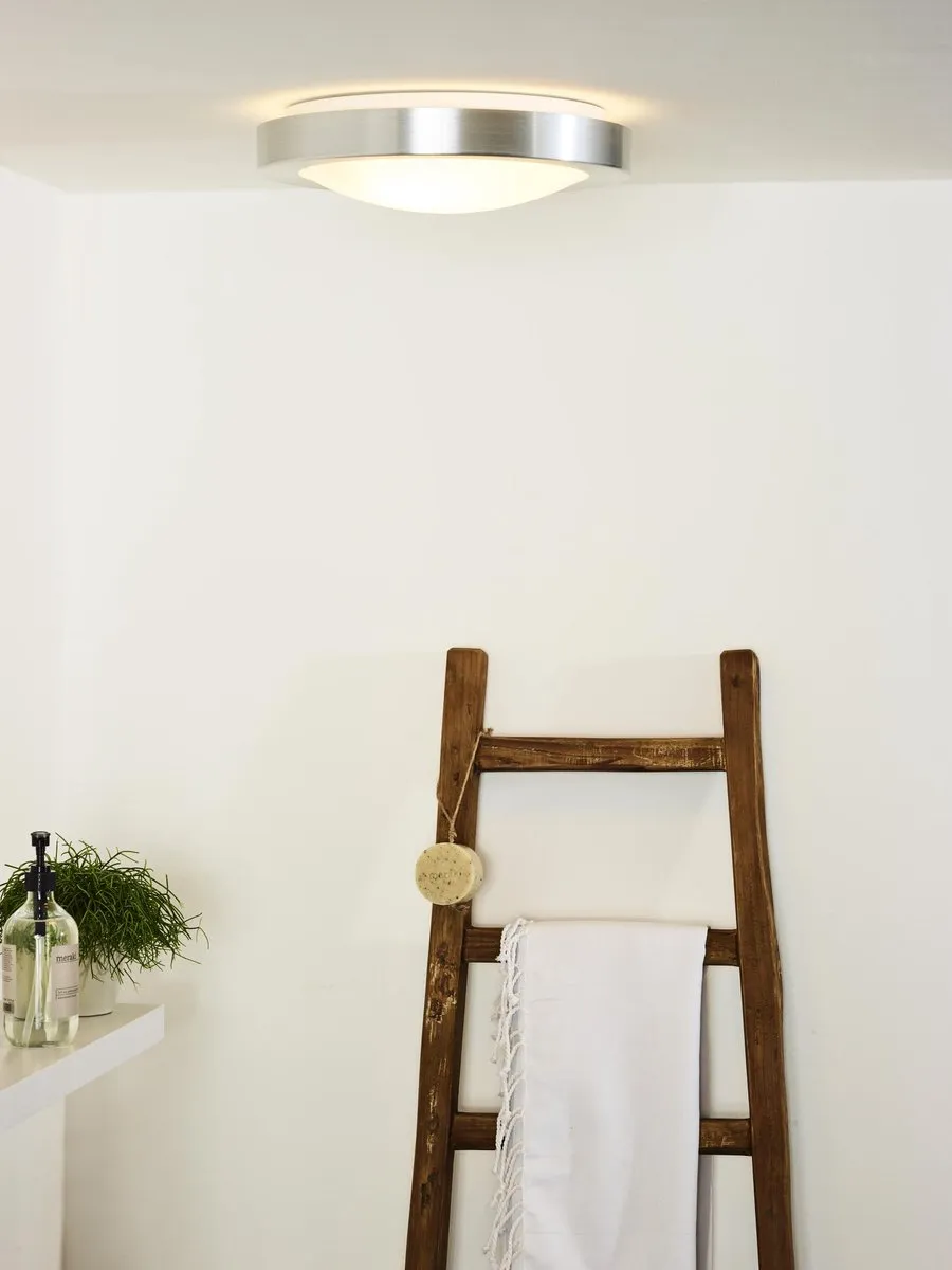 Lucide FRESH Plafonnière Badkamer Ø35cm - 2xE27 Mat chroom
