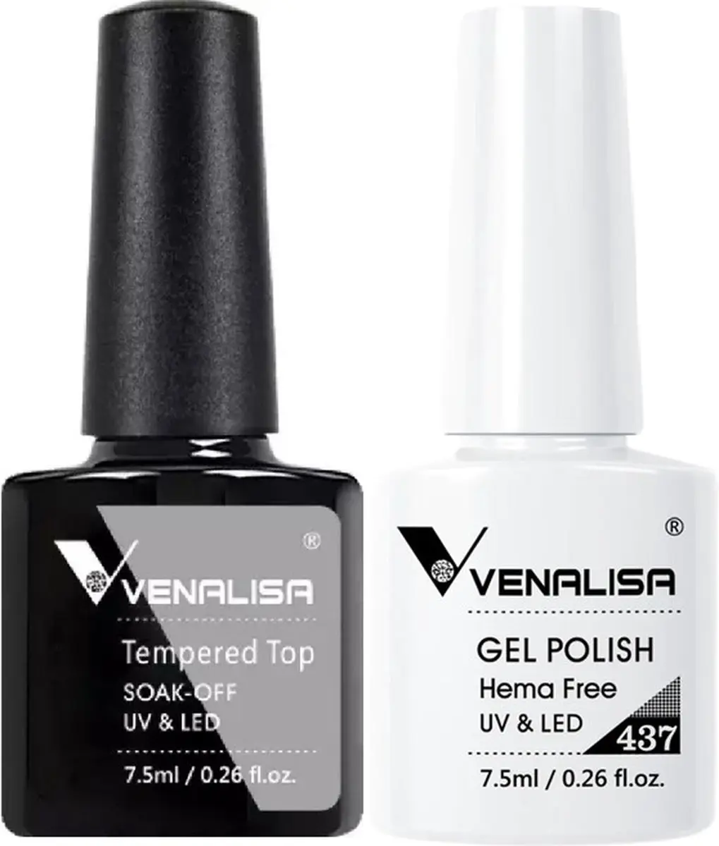 Venalisa Top Coat & Witte Gellak Set 15ml