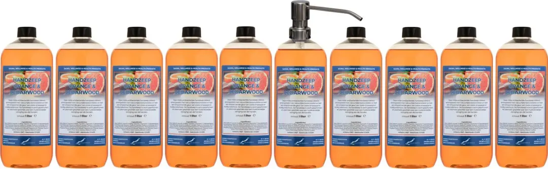 Splashbox Cosmetics Handzeep Sweet Orange & Cedarwood 1L - 10 Stuks