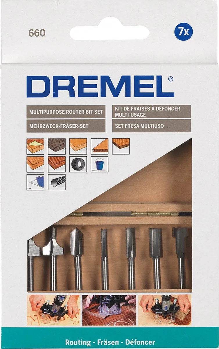 Dremel 660JA 7-delige Frezenset - Carbonstaal
