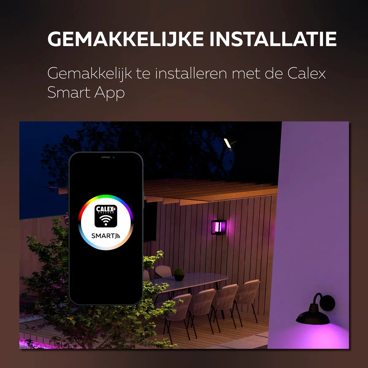 Calex Smart Outdoor LED Wandlamp RGBW 4W - Zwart - afbeelding 6 van 6