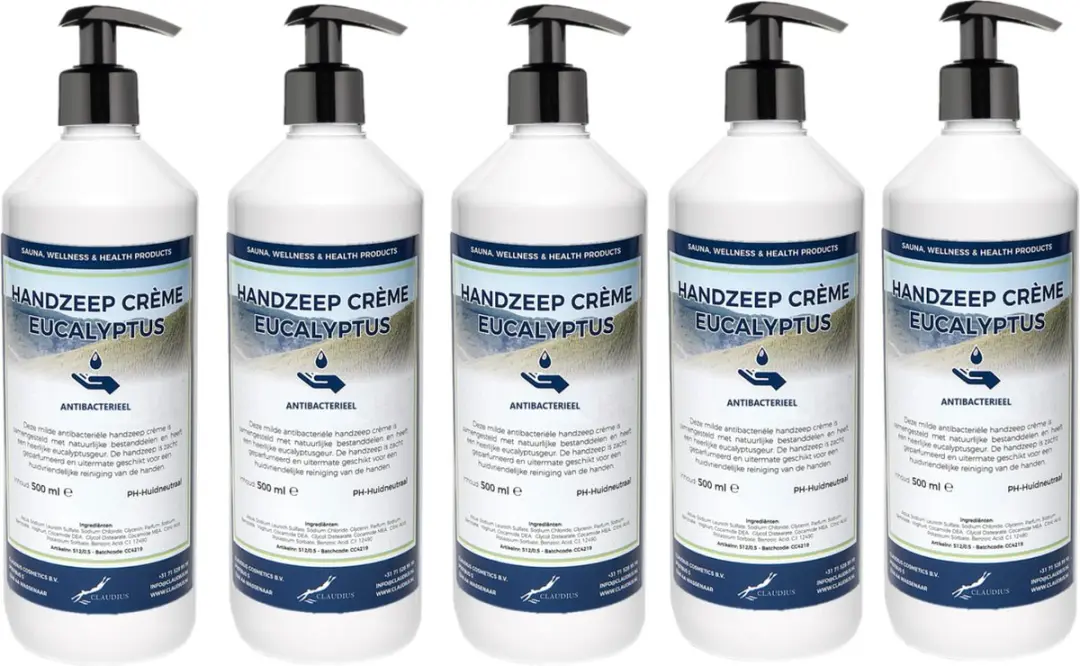 Splashbox Cosmetics Handzeep Crème Eucalyptus 500ml - 5 Stuks