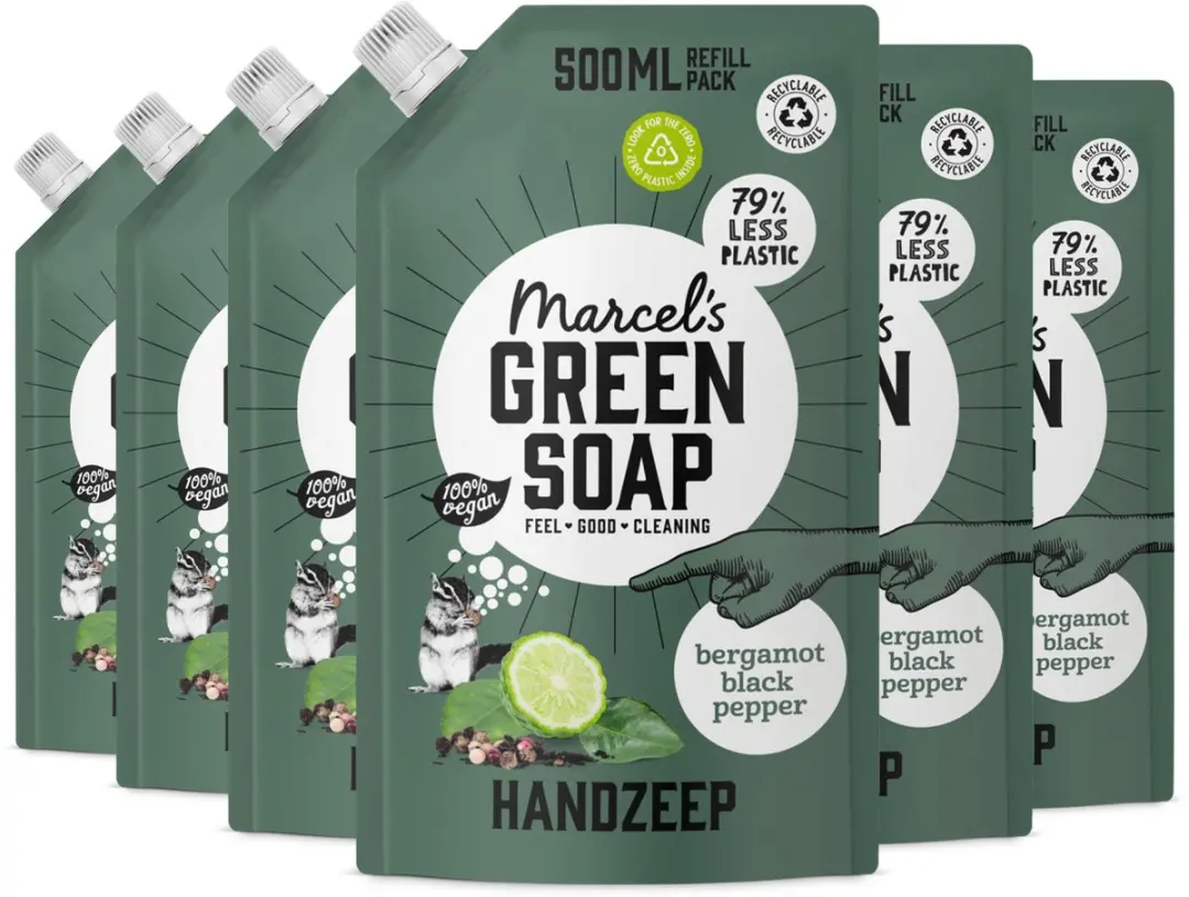 Marcel's Green Soap Handzeep Navulling Bergamot Black Pepper