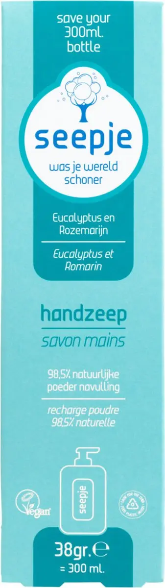 Seepje Handzeep Navulling Eucalyptus Rozemarijn 6x38ml
