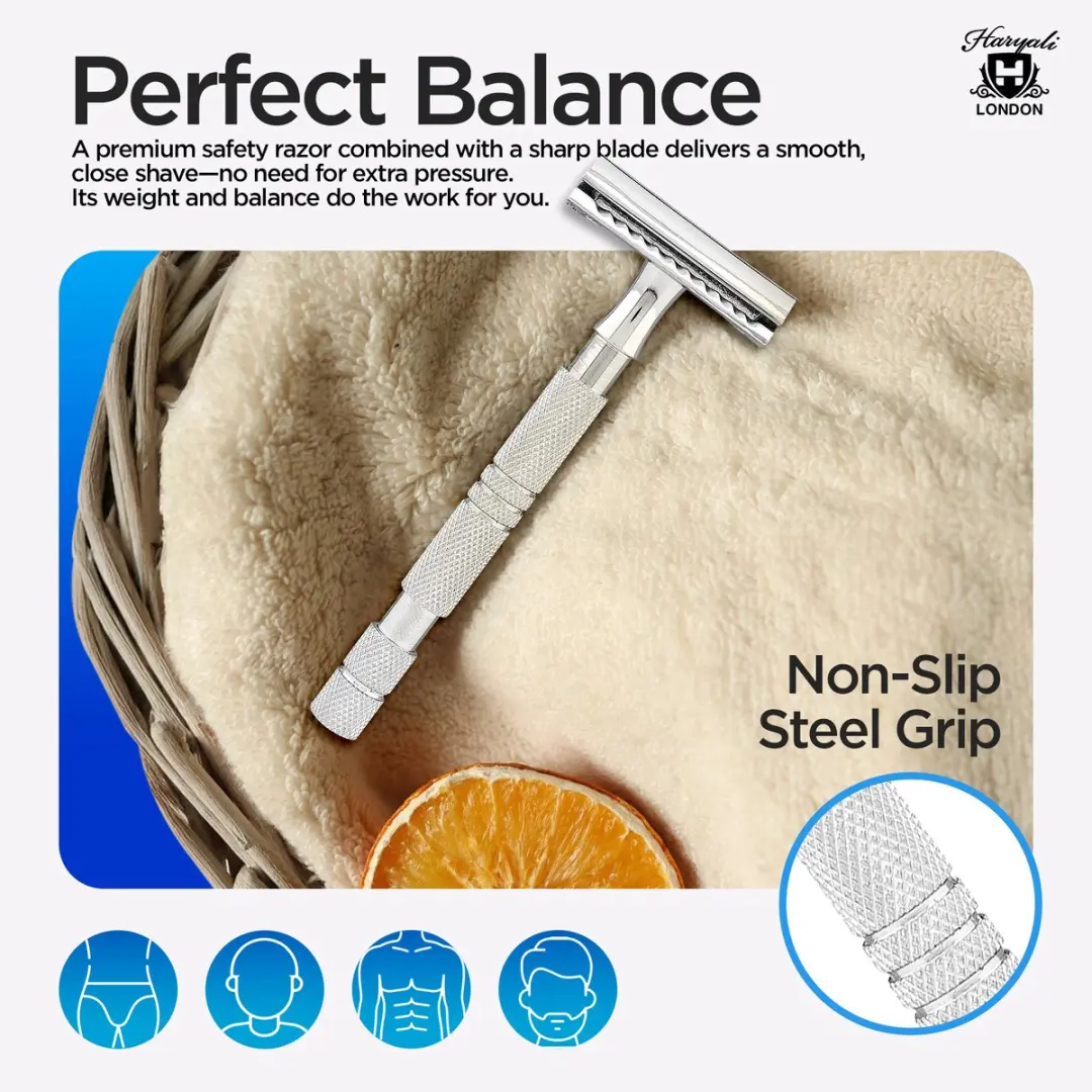 Haryali London Double Edge Safety Razor - Roestvrijstaal - 1 Stuk