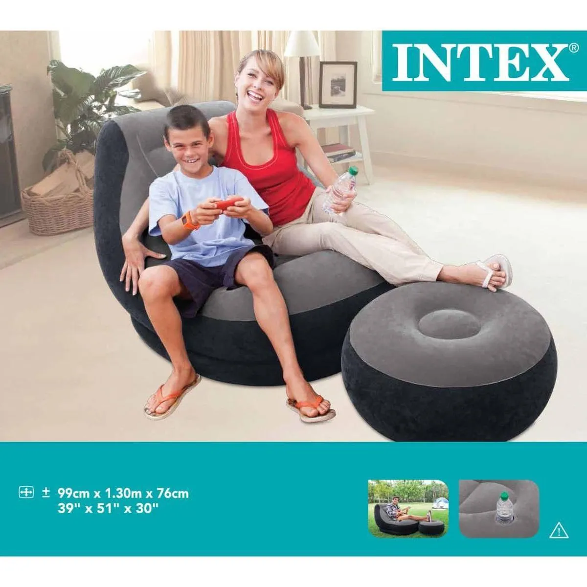 Intex Ultra Lounge Relax 68564NP Opblaasstoel - Grijs - afbeelding 6 van 6